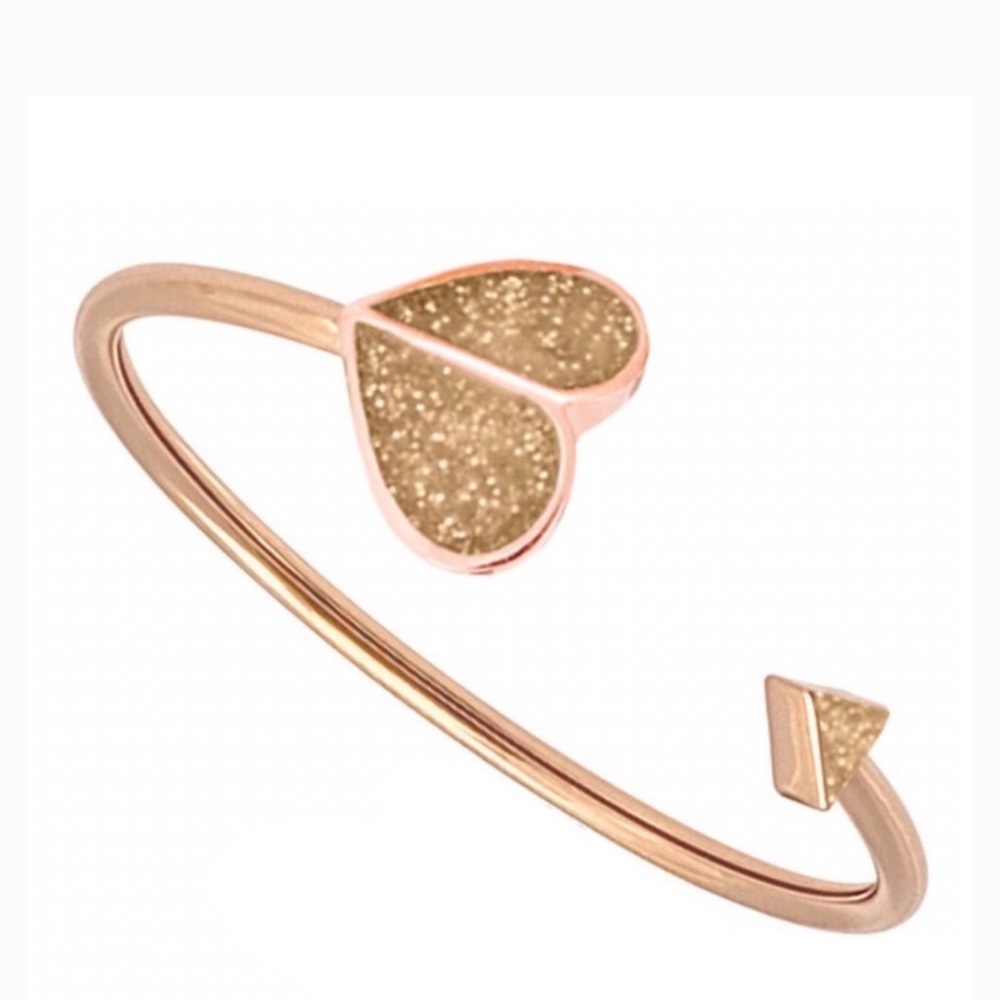 $68 Kate Spade Heritage Heart Metal Spade Flex Bracelet gold